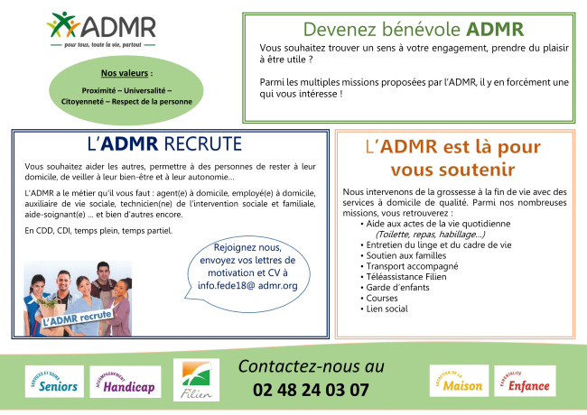 ADMR recrute bénévolat FD 2024 site