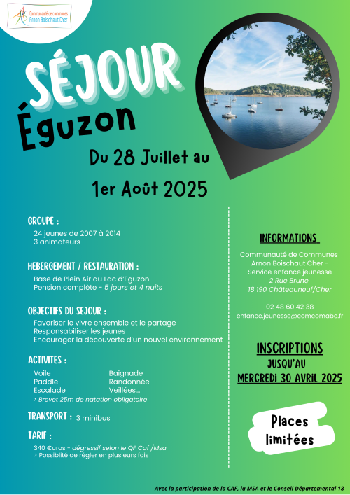 Affiche Eguzon été 2025