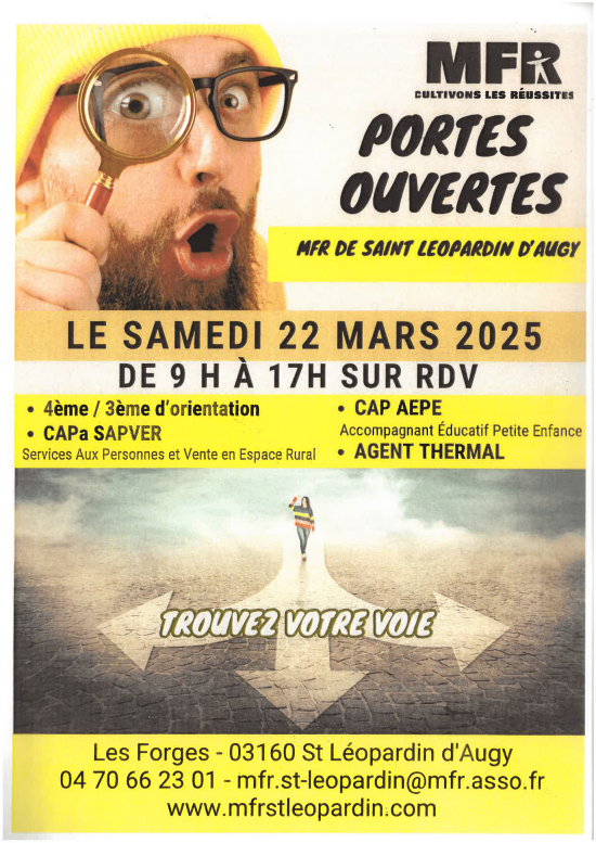 Affiche Portes Ouvertes 22 Mars 2025 de 9 h à 17 h 1