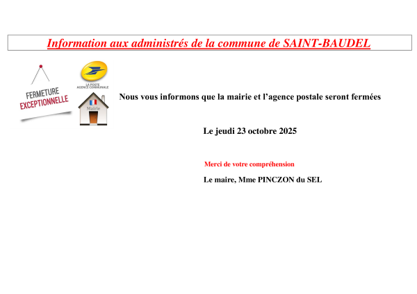 affiche Fermeture Maire et APC